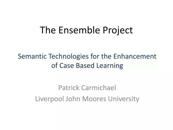 the ensemble project