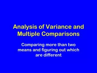Analysis of Variance and Multiple Comparisons