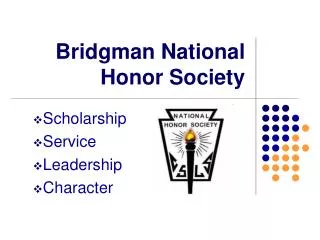 Bridgman National Honor Society