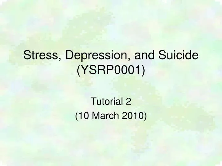 stress depression and suicide ysrp0001