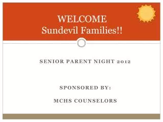 WELCOME Sundevil Families!!