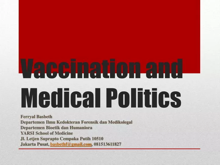 vaccination and medical politics