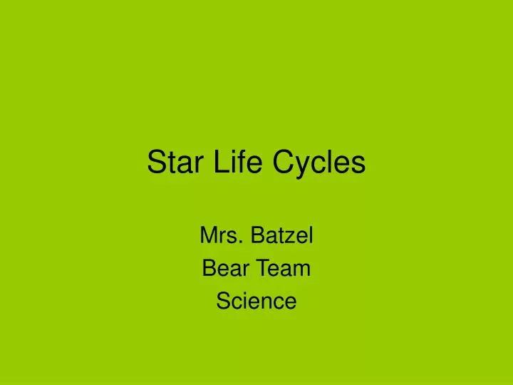 star life cycles