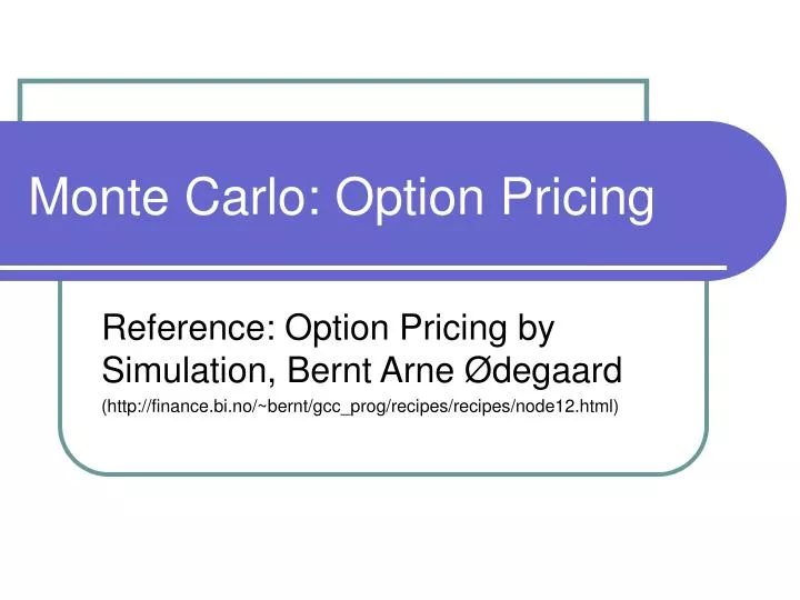monte carlo option pricing