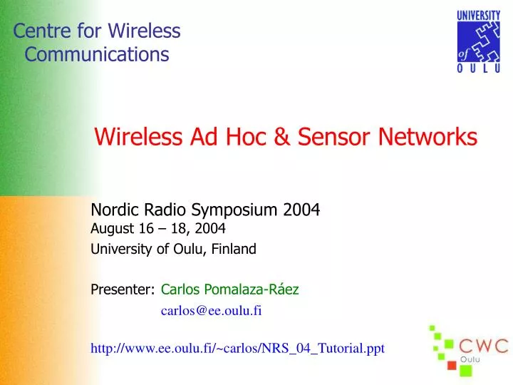 wireless ad hoc sensor networks