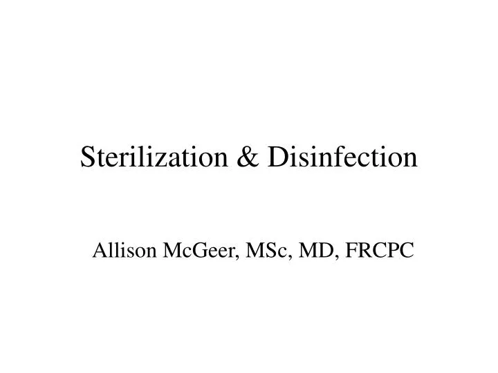 sterilization disinfection