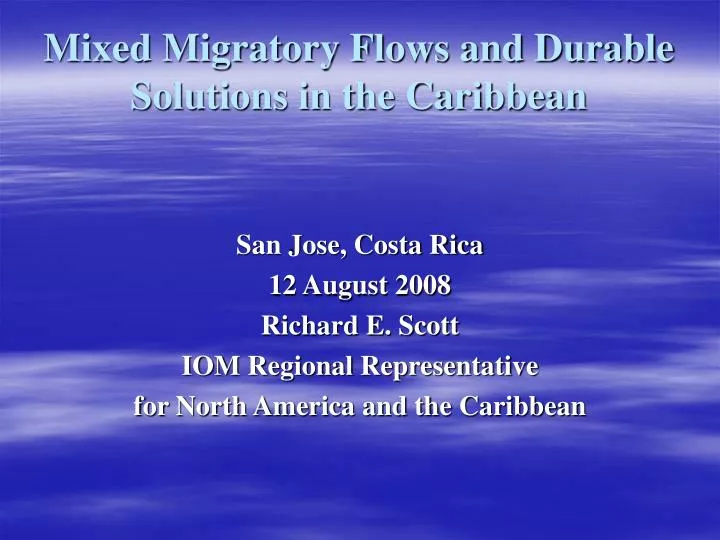 mixed migratory flows and durable solutions in the caribbean
