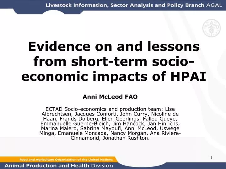 evidence on and lessons from short term socio economic impacts of hpai