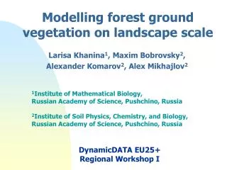Modelling forest ground vegetation on landscape scale