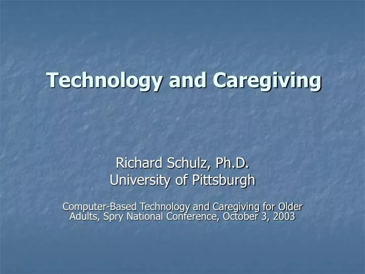 technology and caregiving