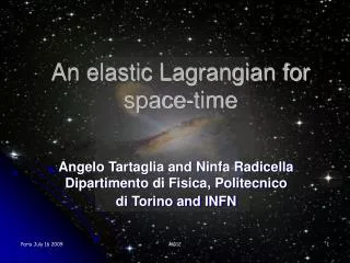 An elastic Lagrangian for space-time