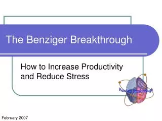 The Benziger Breakthrough