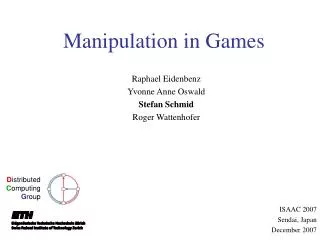 Manipulation in Games