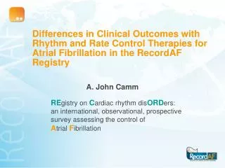 Differences in Clinical Outcomes with Rhythm and Rate Control Therapies for Atrial Fibrillation in the RecordAF Registry