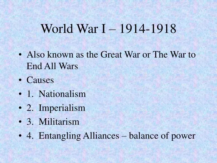balance of power in world war 1