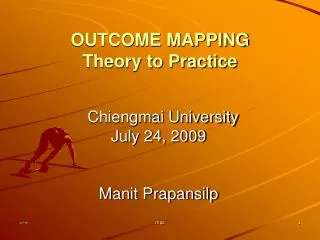 OUTCOME MAPPING Theory to Practice