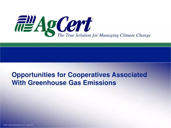 opportunities for cooperatives associated with greenhouse gas emissions