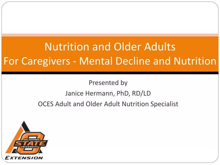 nutrition and older adults for caregivers mental decline and nutrition