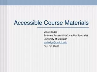 Accessible Course Materials