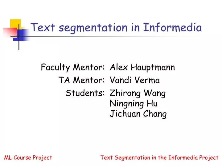 text segmentation in informedia