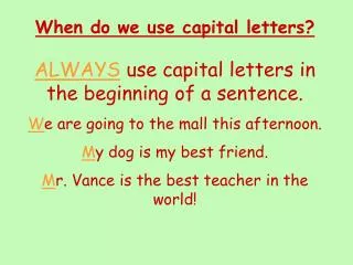 When do we use capital letters?