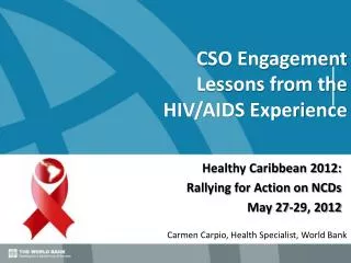 CSO Engagement Lessons from the HIV/AIDS Experience