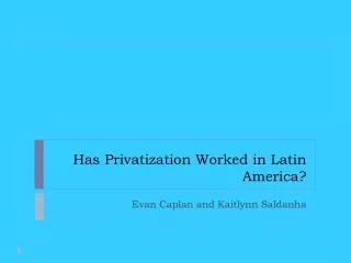 Has Privatization Worked in Latin America?