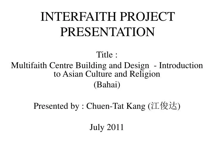interfaith project presentation
