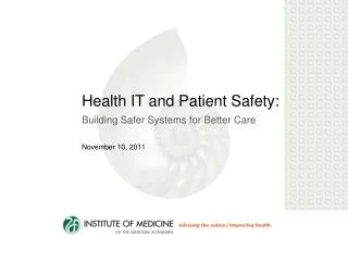 Health IT and Patient Safety:
