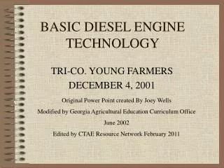 BASIC DIESEL ENGINE TECHNOLOGY