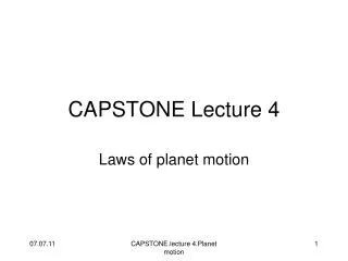 CAPSTONE Lecture 4