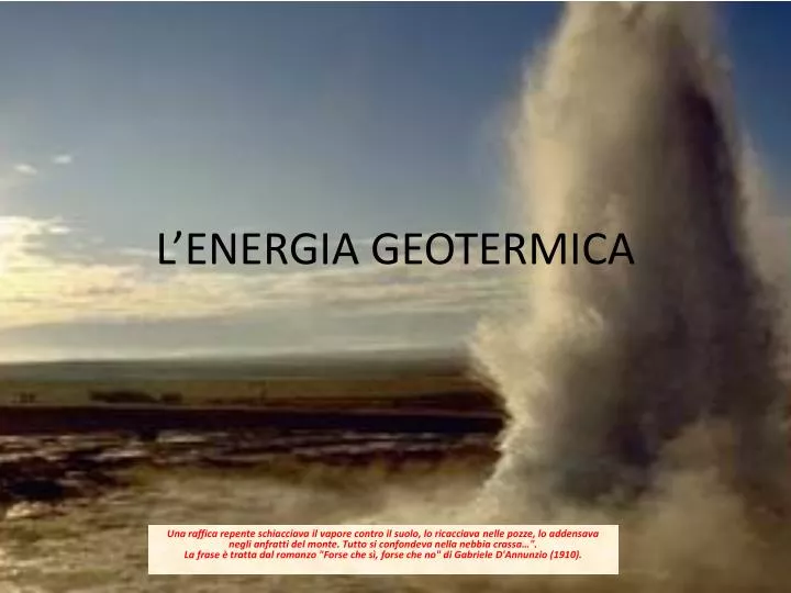 l energia geotermica