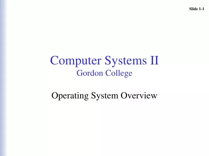 computer systems ii gordon college