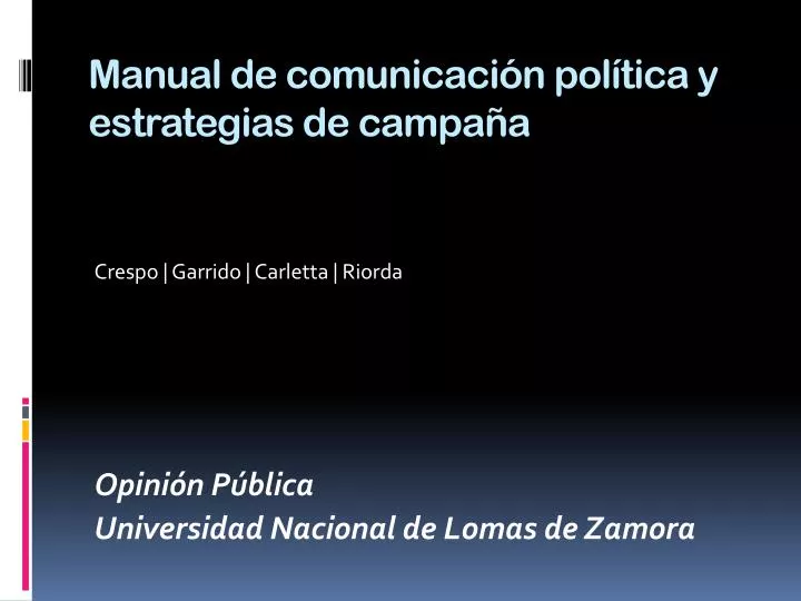 ppt manual de comunicación política y estrategias de campaña