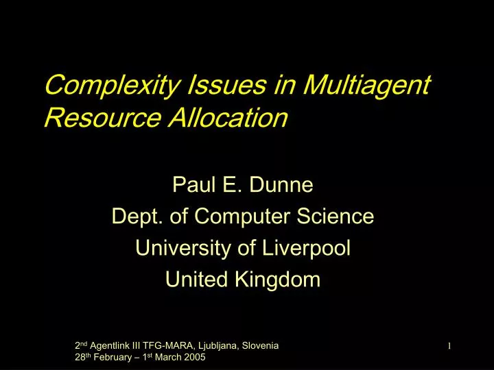 complexity issues in multiagent resource allocation