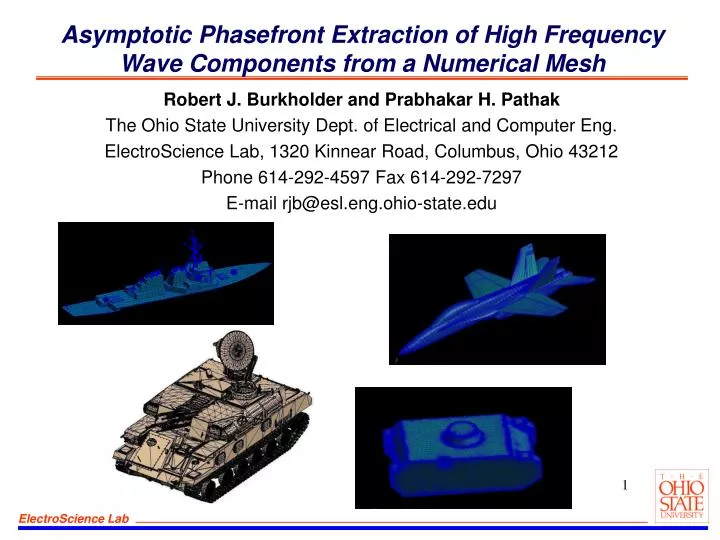 asymptotic phasefront extraction of high frequency wave components from a numerical mesh