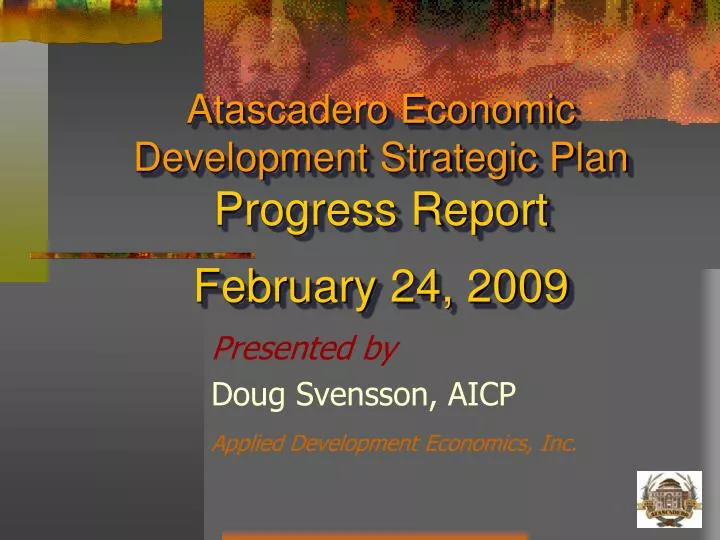 atascadero economic development strategic plan progress report february 24 2009