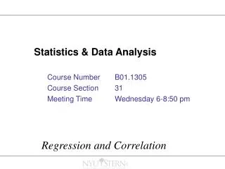 Statistics &amp; Data Analysis