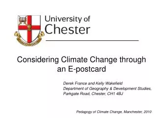 Considering Climate Change through an E-postcard