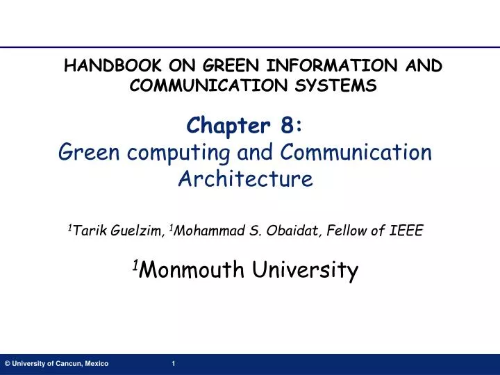 chapter 8 green computing and communication architecture