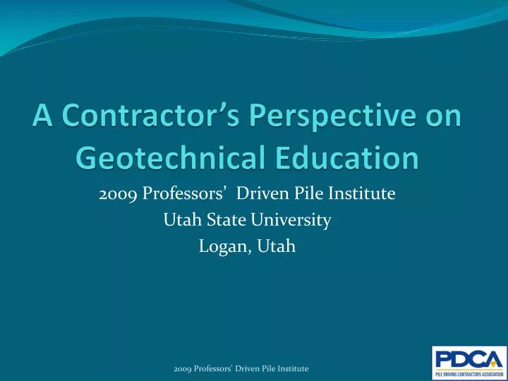 a contractor s perspective on geotechnical education