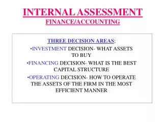 INTERNAL ASSESSMENT FINANCE/ACCOUNTING