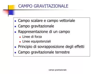 campo gravitazionale
