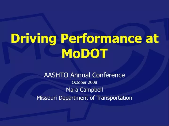 driving performance at modot