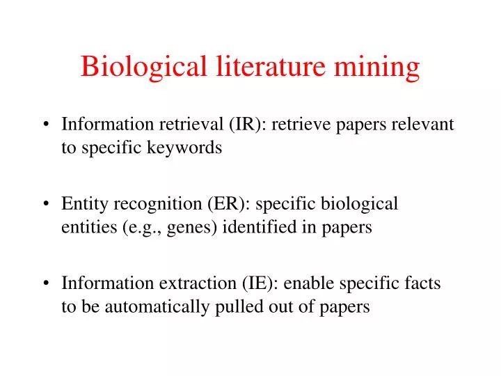 biological literature mining