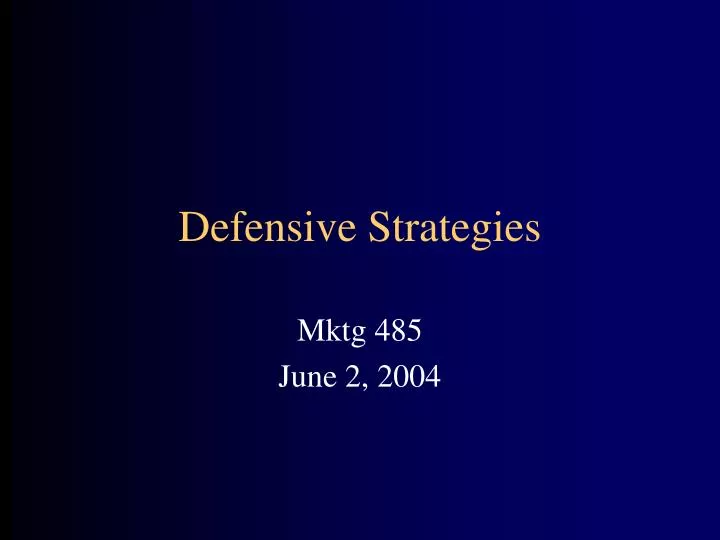 defensive strategies