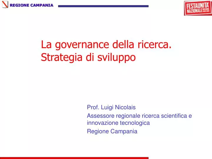 la governance della ricerca strategia di sviluppo