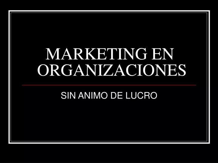 marketing en organizaciones