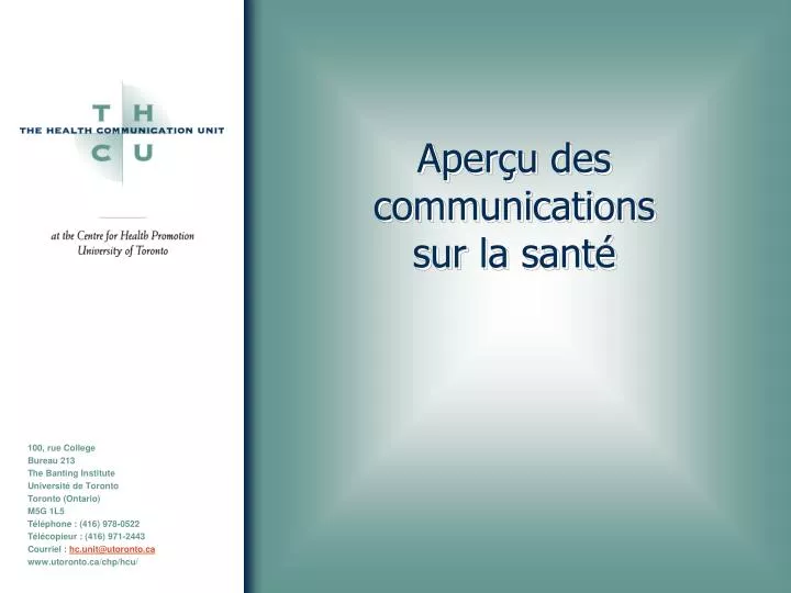 aper u des communications sur la sant