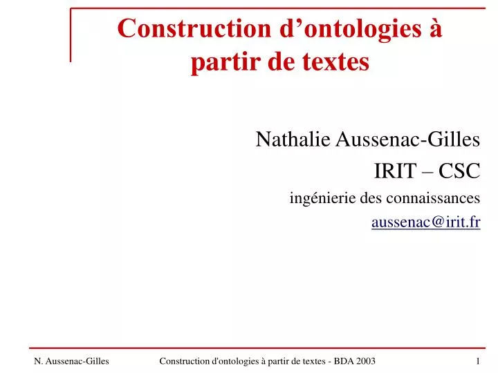 construction d ontologies partir de textes